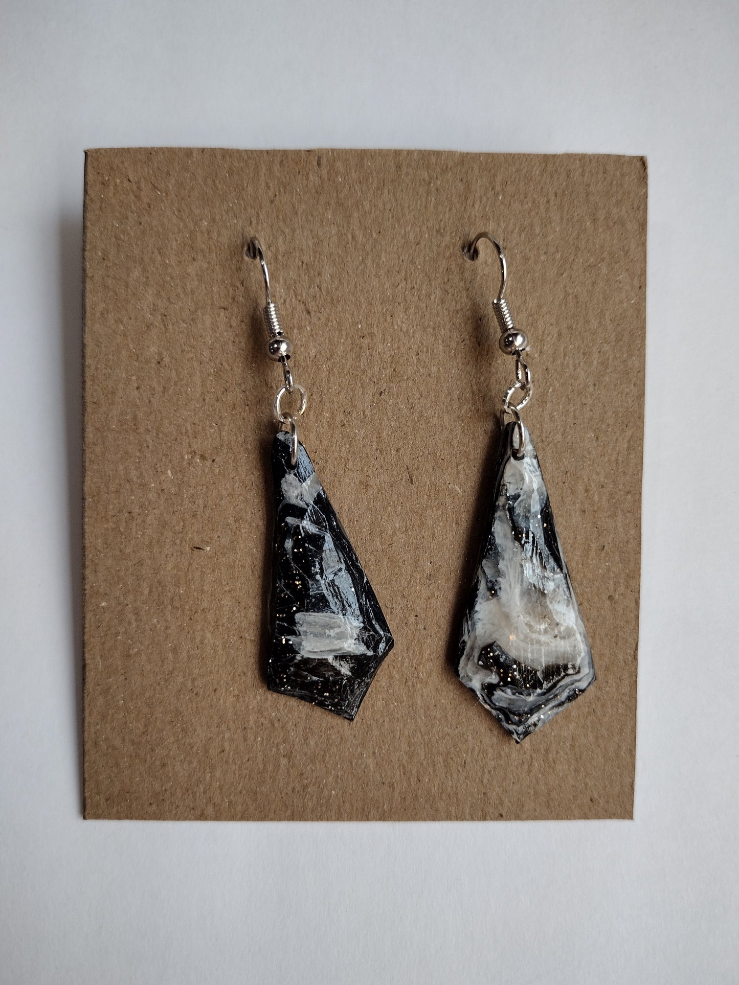 Black, Gold and Grey Marble Earrings Collection