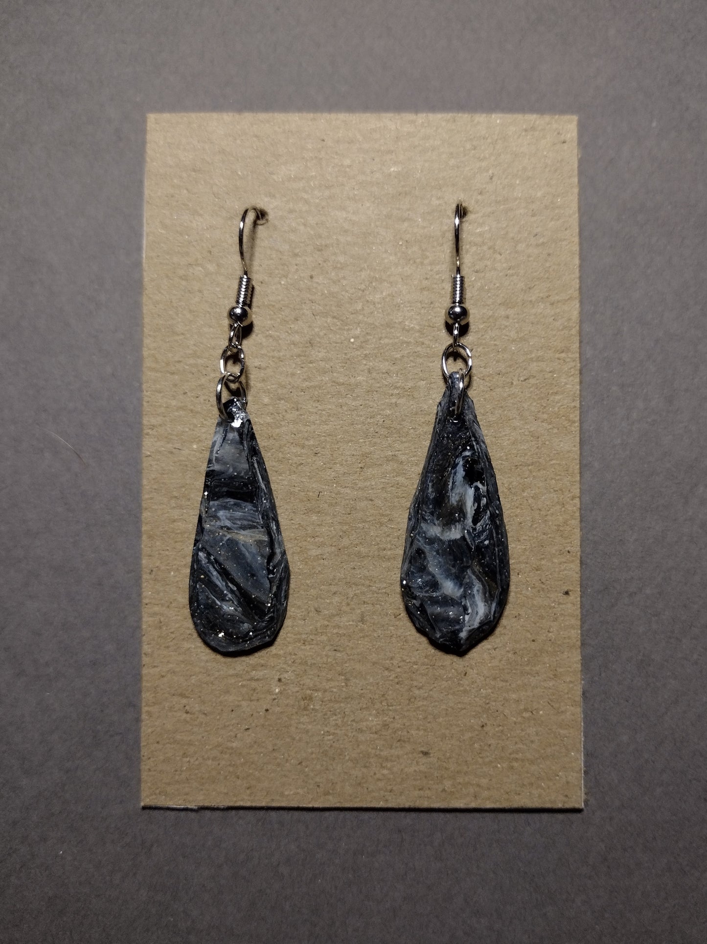 Black, Gold and Grey Marble Earrings Collection