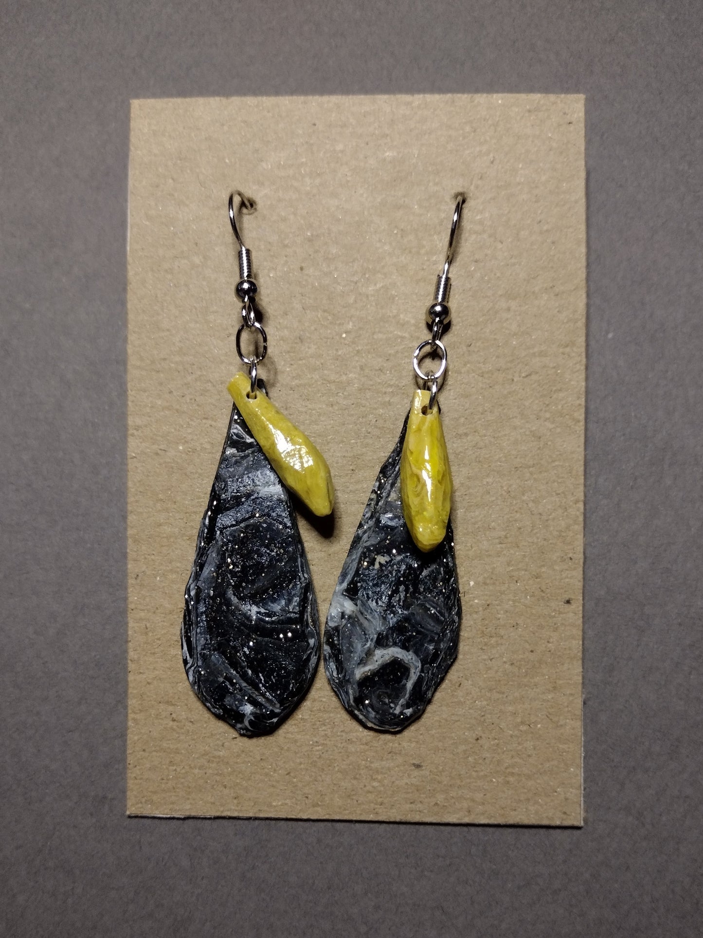 Black, Gold and Grey Marble Earrings Collection