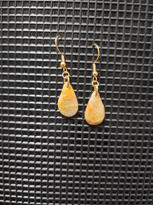 Small Golden Bronze Teardrop Earrings