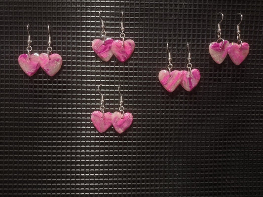 Pink Hearts Earrings